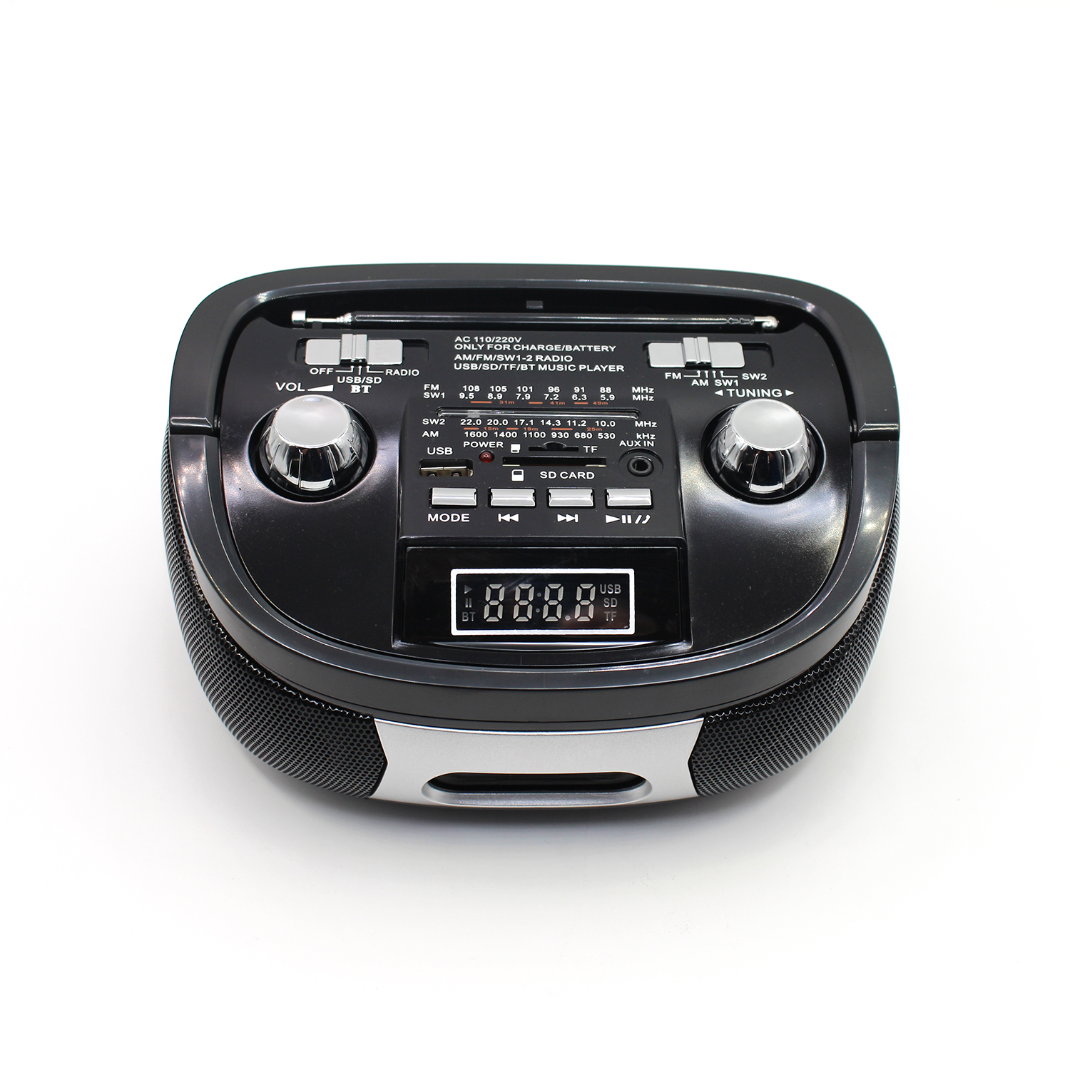 Radio Portatil Con Bluetooth Fm Usb Sd Recargable Mertel